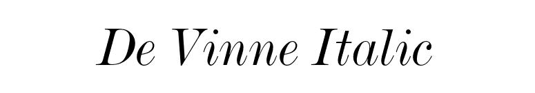 De Vinne Italic font preview