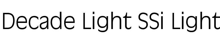 Decade Light SSi Light font preview