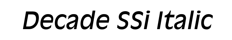 Decade SSi Italic font preview