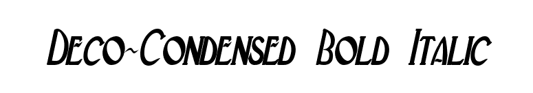 Deco-Condensed Bold Italic font preview