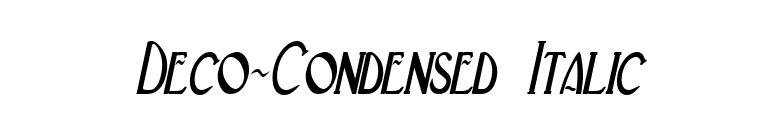 Deco-Condensed Italic font preview