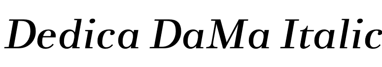Dedica DaMa Italic font preview