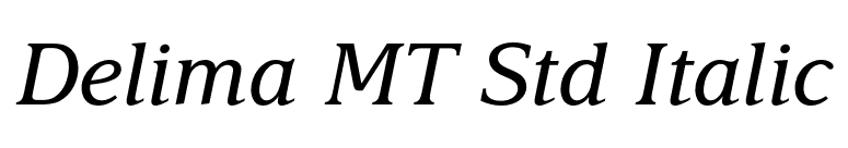 Delima MT Std Italic font preview
