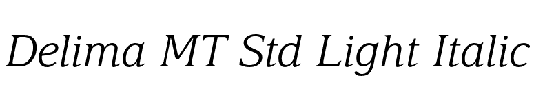 Delima MT Std Light Italic font preview