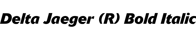 Delta Jaeger (R) Bold Italic font preview
