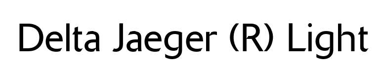 Delta Jaeger (R) Light font preview