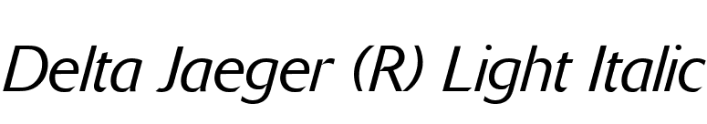 Delta Jaeger (R) Light Italic font preview
