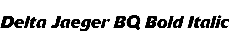 Delta Jaeger BQ Bold Italic font preview