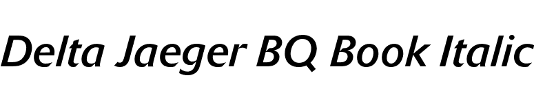 Delta Jaeger BQ Book Italic font preview