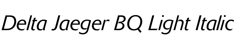Delta Jaeger BQ Light Italic font preview