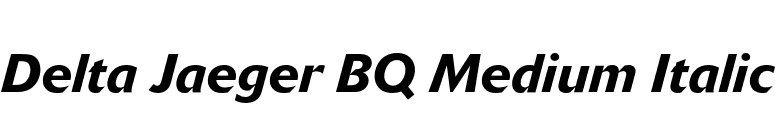 Delta Jaeger BQ Medium Italic font preview