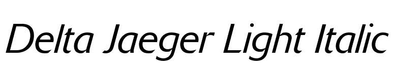 Delta Jaeger Light Italic font preview