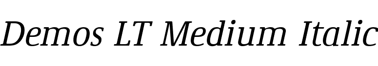 Demos LT Medium Italic font preview