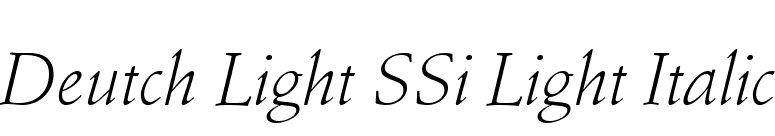 Deutch Light SSi Light Italic font preview