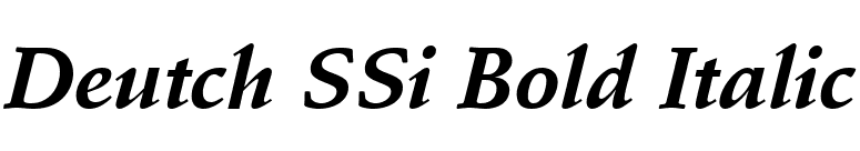 Deutch SSi Bold Italic font preview