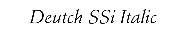 Deutch SSi Italic font preview