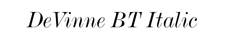 DeVinne BT Italic font preview