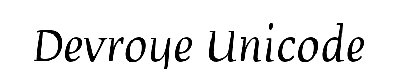 Devroye Unicode font preview