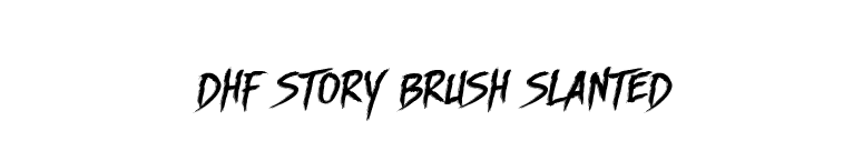 DHF Story Brush Slanted font preview