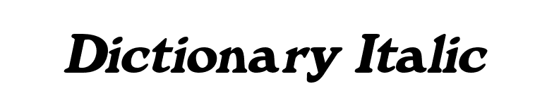 Dictionary Italic font preview
