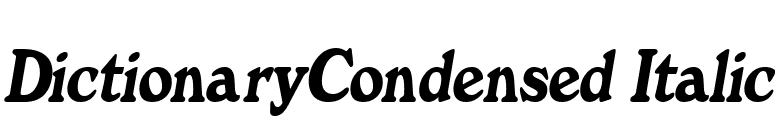 DictionaryCondensed Italic font preview