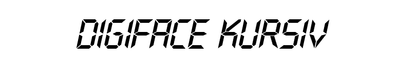 Digiface kursiv font preview