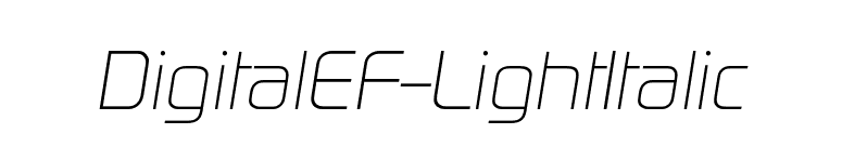 DigitalEF-LightItalic font preview