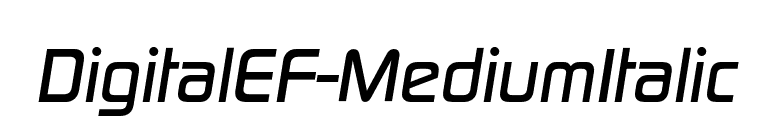 DigitalEF-MediumItalic font preview