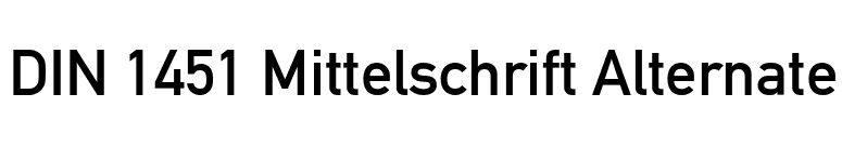 DIN 1451 Mittelschrift Alternate font preview