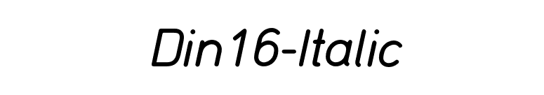 Din16-Italic font preview