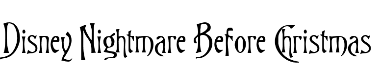 Disney Nightmare Before Christmas font preview