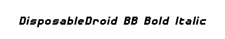 DisposableDroid BB Bold Italic font preview