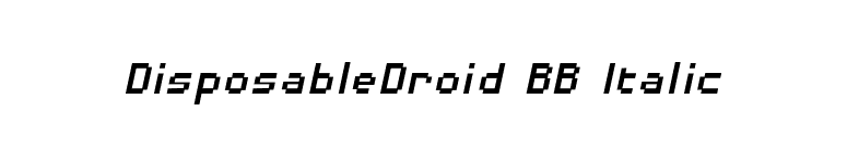 DisposableDroid BB Italic font preview