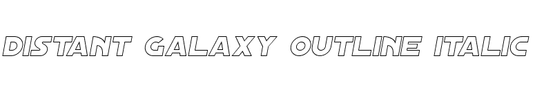 Distant Galaxy Outline Italic font preview