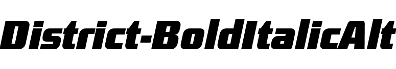 District-BoldItalicAlt font preview