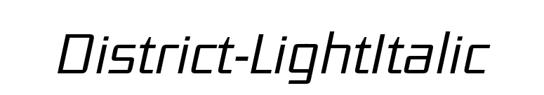 District-LightItalic font preview