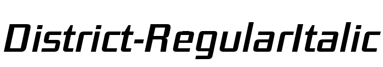 District-RegularItalic font preview