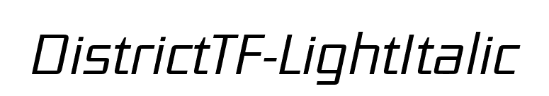 DistrictTF-LightItalic font preview