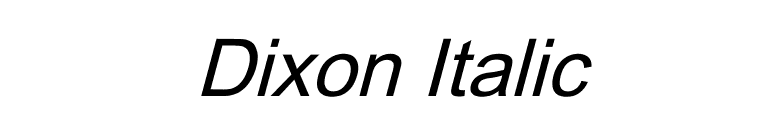 Dixon Italic font preview