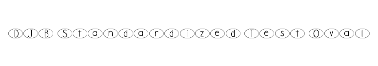 DJB Standardized Test Oval font preview