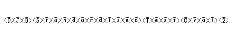 DJB Standardized Test Oval 2 font preview