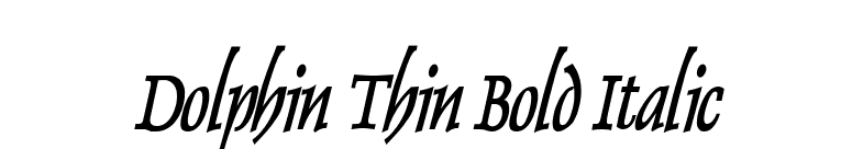 Dolphin Thin Bold Italic font preview