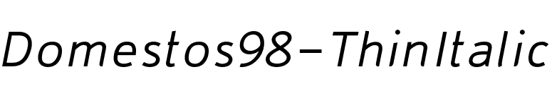 Domestos98-ThinItalic font preview