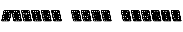 Domino bred kursiv font preview