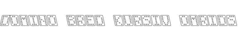 Domino bred kursiv omrids font preview