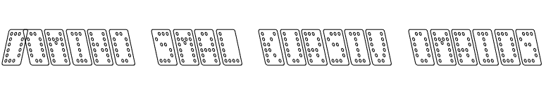 Domino smal kursiv omrids font preview
