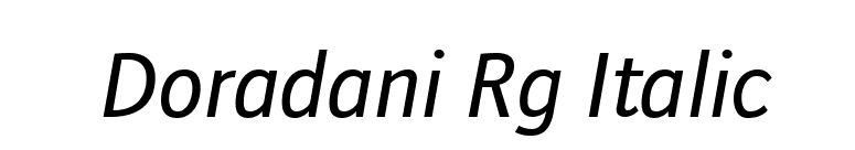 Doradani Rg Italic font preview