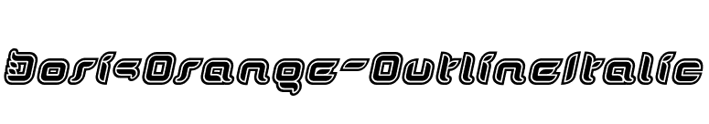 DorisOrange-OutlineItalic font preview