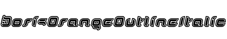 DorisOrangeOutlineItalic font preview
