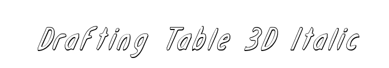 Drafting Table 3D Italic font preview